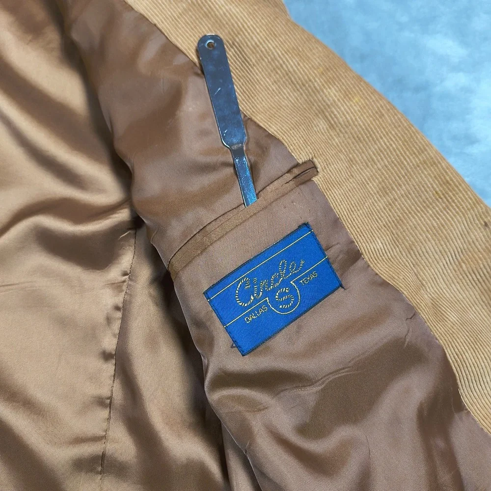 Vintage Circle S Blazer Mens 48 Long Brown Corduroy Elbow Patches Cowboy Western